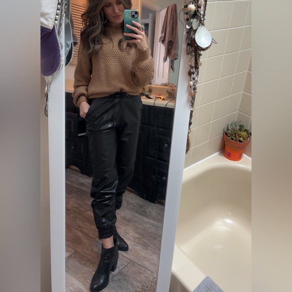 Abercrombie and Fitch Faux Leather Joggers - Picture 2 of 7